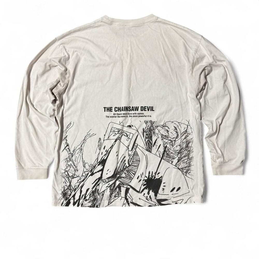 Uniqlo x Chainsaw Man long sleeve shirt with Back Graphic Size XL
